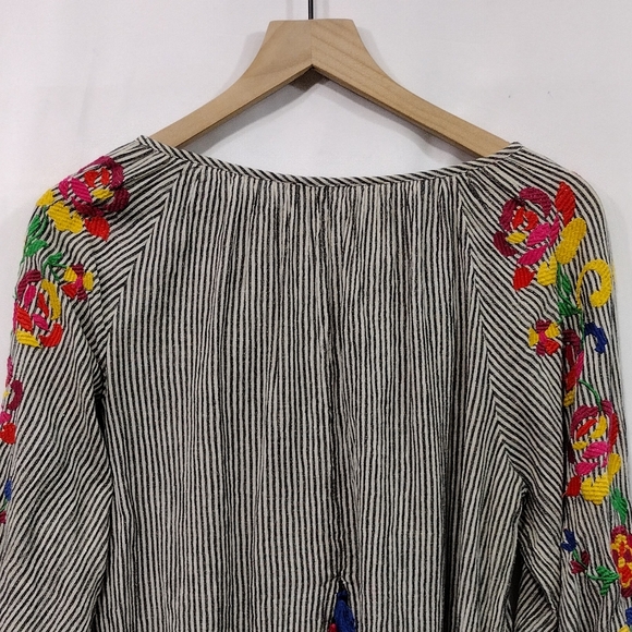 Anthropologie Floreat Embroidered Soleil Top Women's M Multicolor Artsy Boho 90s - Picture 9 of 12